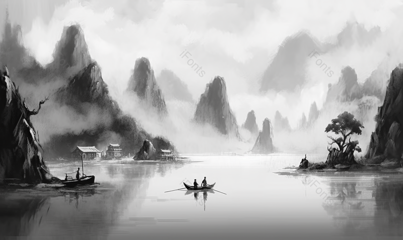 古典抽象中国风山水意境插画,插画/手绘图,插画/手绘图库,插画/手绘图下载,插画/手绘